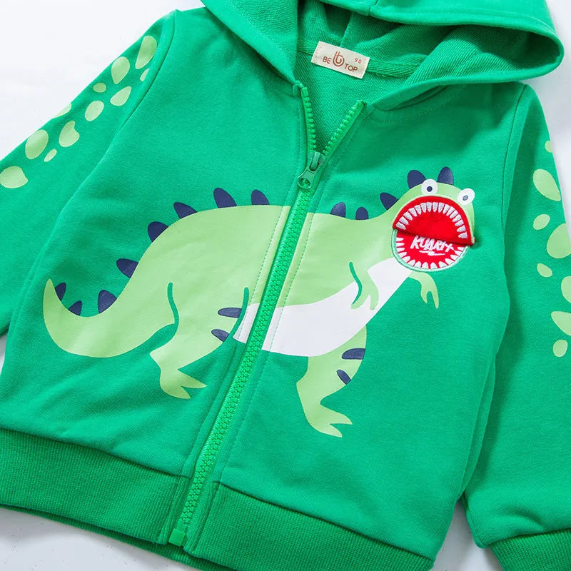 Kids Autumn Dinosaur Clothes Feature Cardigan Coat