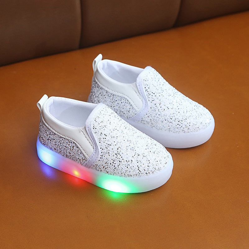 Kids Led Sneakers Lighted Baby Toddler Sneakers Sequin Girl Light Shoes - Enfance-Heureuse