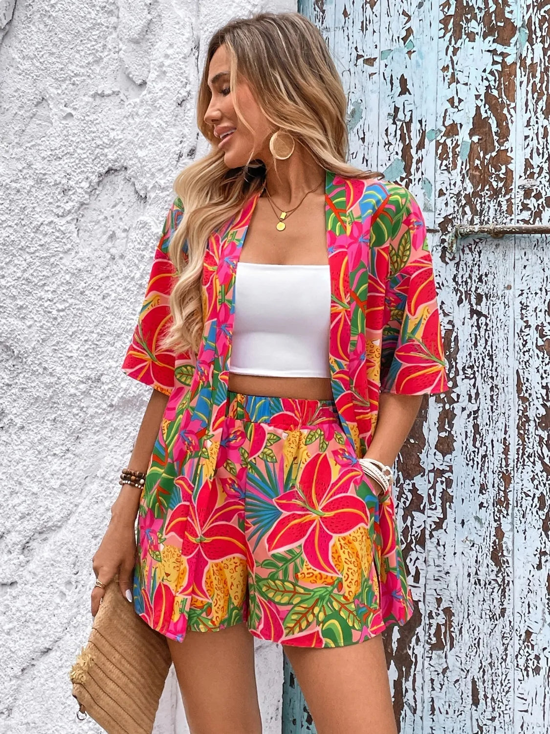 Printed Half Sleeve Top and Shorts Set - Enfance-Heureuse