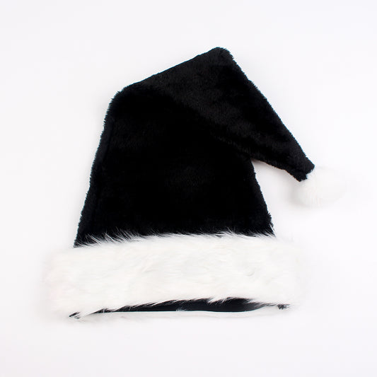 Black Christmas Hat Halloween Plush Hat Thickened Plus-sized Christmas Hat