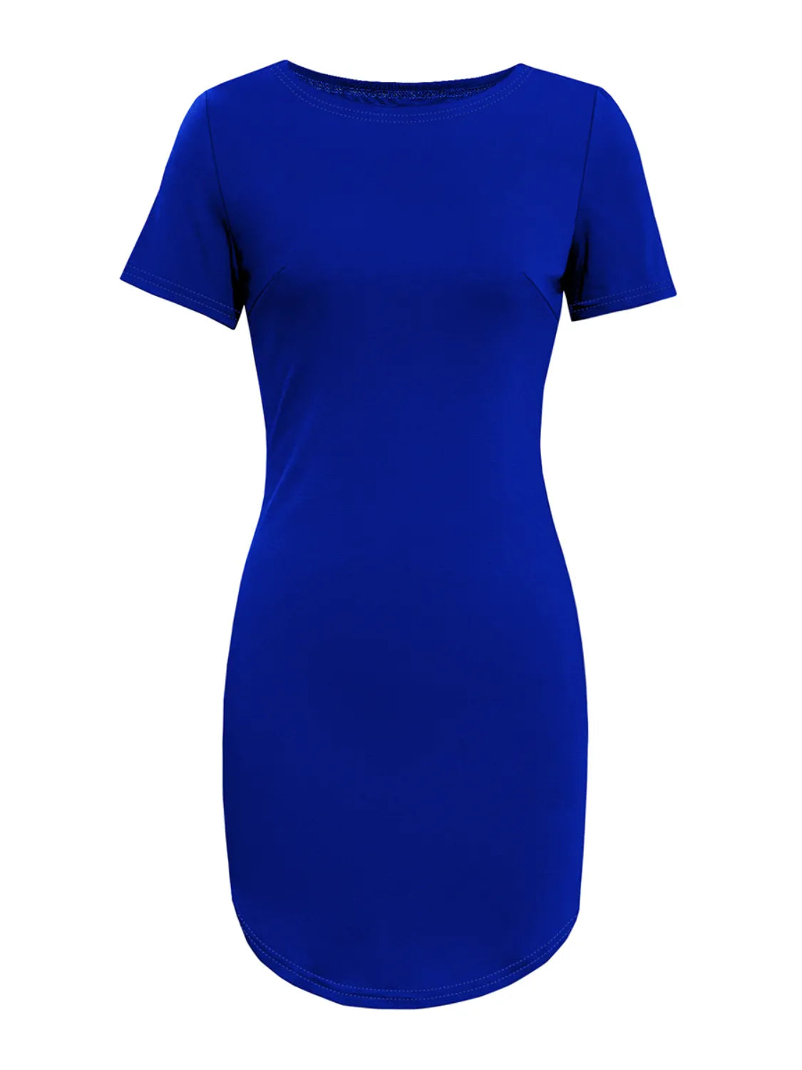 Round Neck Short Sleeve Mini Tee Dress - Enfance-Heureuse