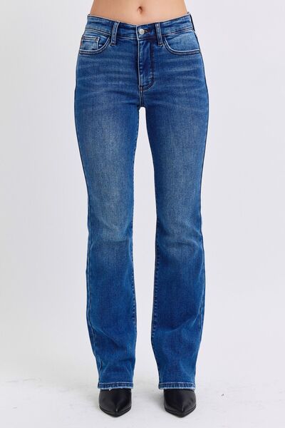 Judy Blue Full Size Run Mid-Rise Bootcut Jeans with Thermal Lining - Enfance-Heureuse