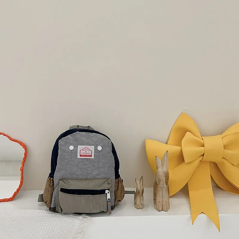 Bolsos para niños Mochila de lona simple y liviana Protección de la columna vertebral para niños y niñas