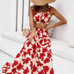 Honey Floral Tie Shoulder Top and Tiered Maxi Skirt Set - Enfance-Heureuse