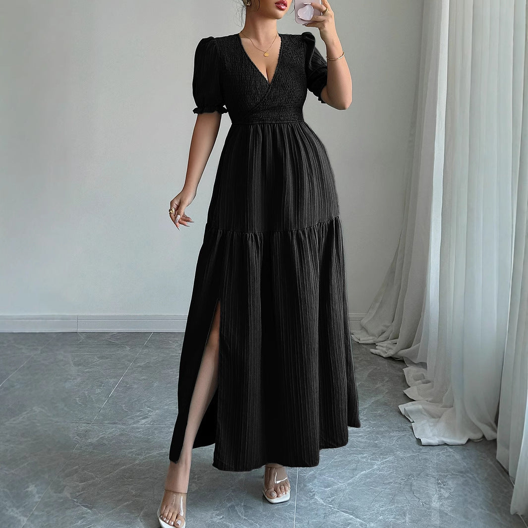 Deep V High Sense Dress Women's Clothing - Enfance-Heureuse