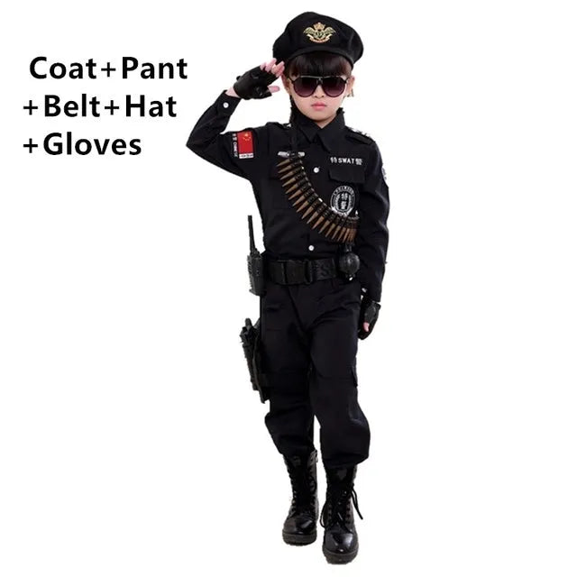 Boys Police Costume Children's Cosplay Children Army Police