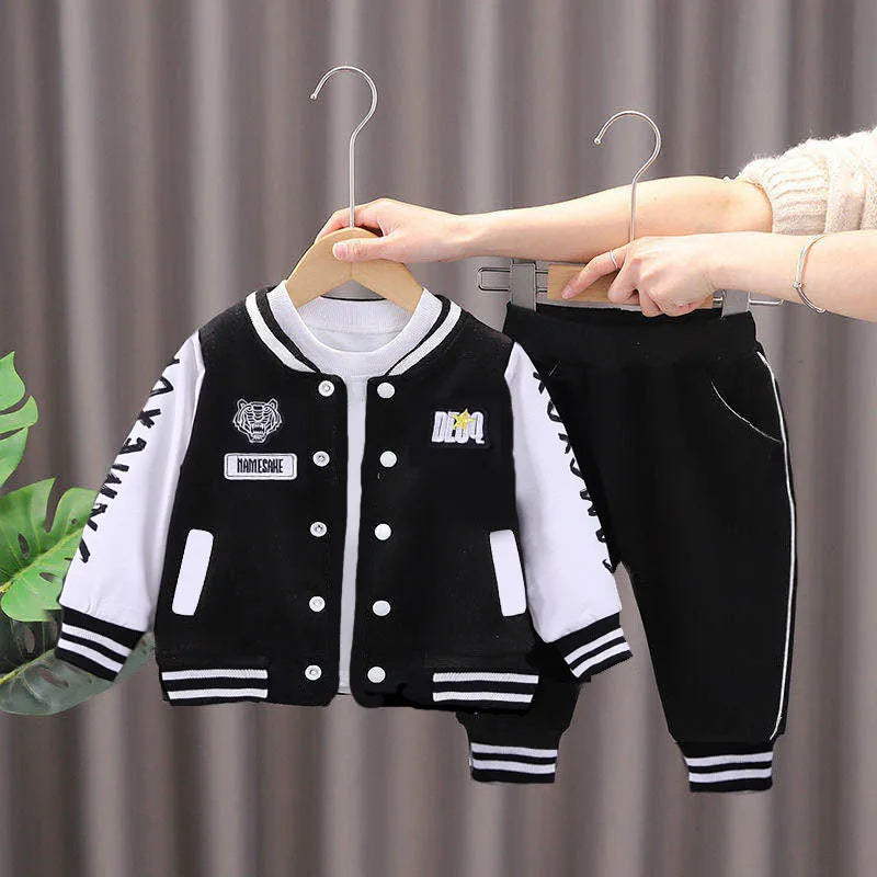 Boys Baseball Jacket Korean Two-piece Set