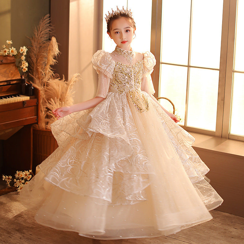 Children Birthday Princess Little Girl Host Children Dress - Enfance-Heureuse