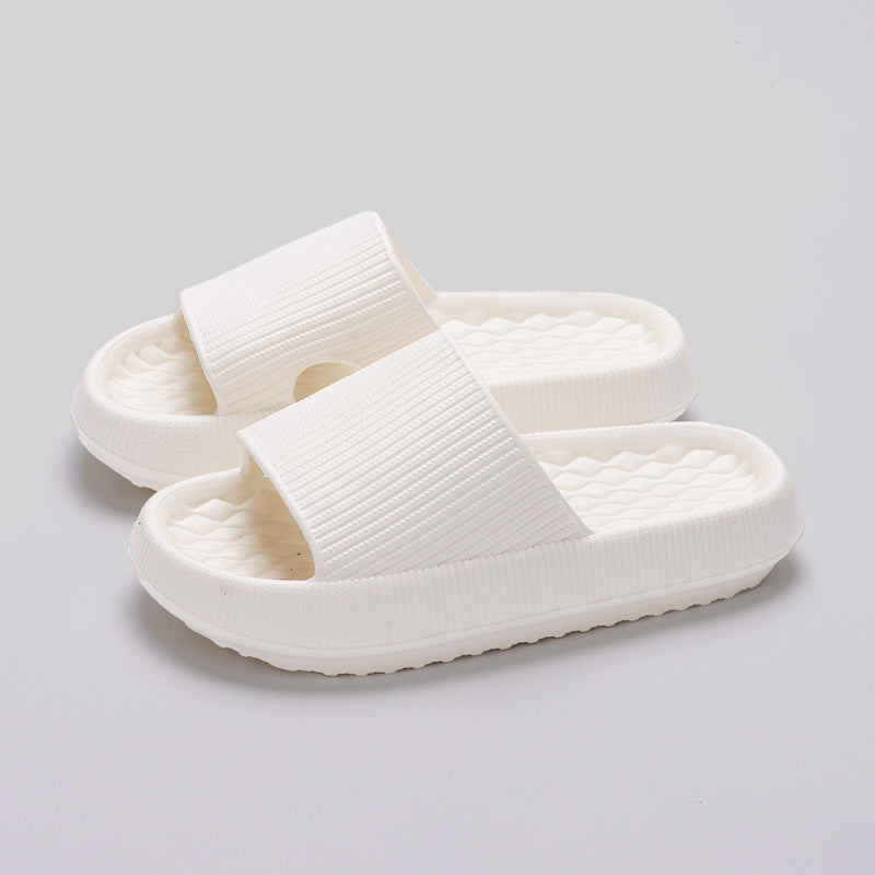 Summer EVA Slippers Solid Color Rhombus Stripe Anti-slip Slippers New Women's Home Shoes - Enfance-Heureuse