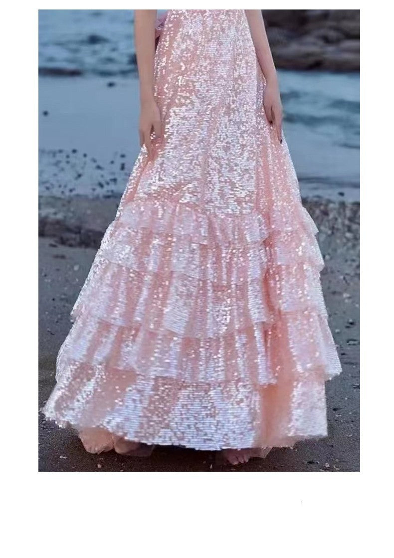 Pink Evening Dress For High End Luxury Women - Enfance-Heureuse