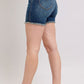 Judy Blue Tummy Control Fray Hem & Shield Back Pockets Denim Shorts - Enfance-Heureuse