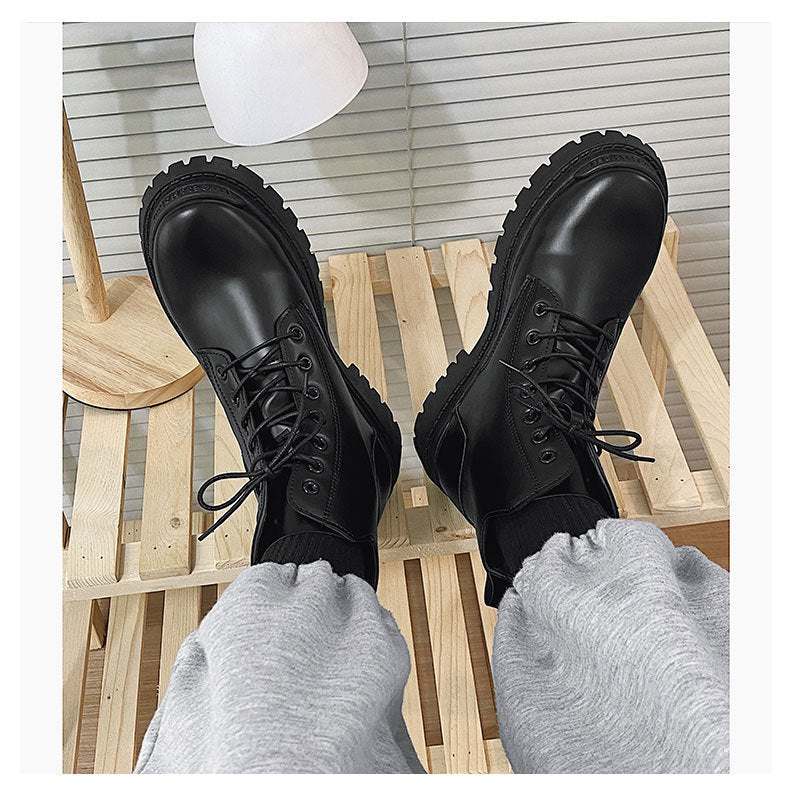 Hong Kong Style Low-top Leather Shoes Youth Casual Shoes Martin Boots