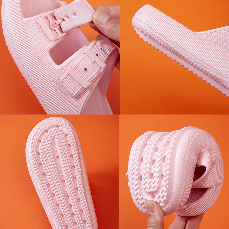 Platform Slippers Women's Summer Buckle Home Shoes Fashion Outdoor Wear Soft Bottom Sandals - Enfance-Heureuse