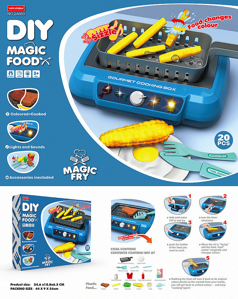 Induction Kitchen Cooking Toys Diy Children's Play House Toy Food Recognize Change Color Toys Kids Gifts - Enfance-Heureuse
