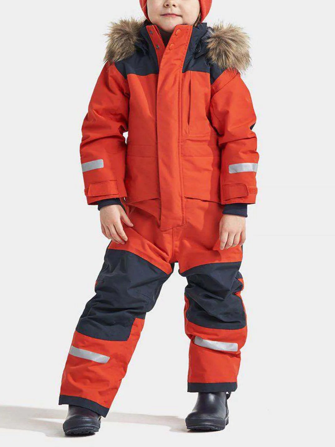 Windproof Waterproof Thickened Luminous Children's One-piece Ski Suit Boys' And Girls' Cotton-padded Clothes