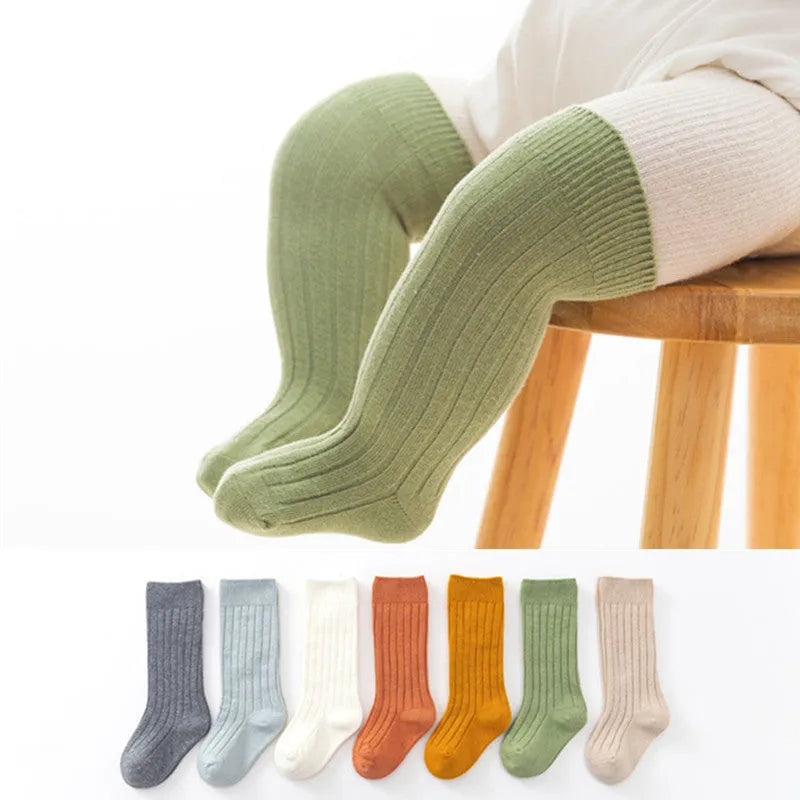 Double Needle Baby Knee Length Socks - Enfance-Heureuse