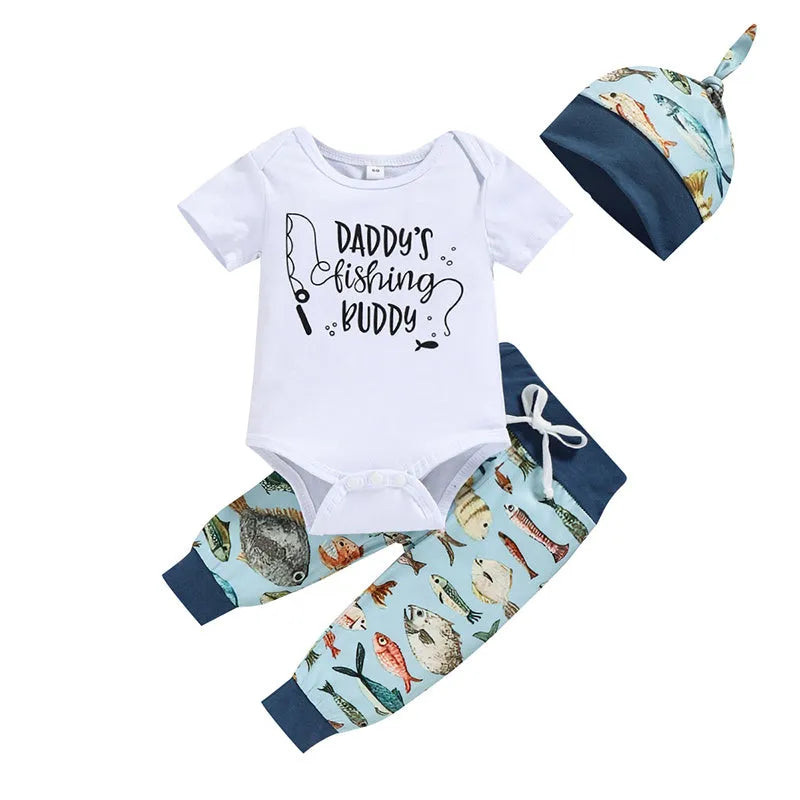 Boys Letter Print Short Sleeve Suit