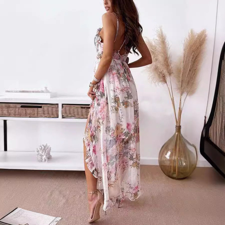 Fashionable And Sweet Temperament Fairy Print Suspender Dress - Enfance-Heureuse