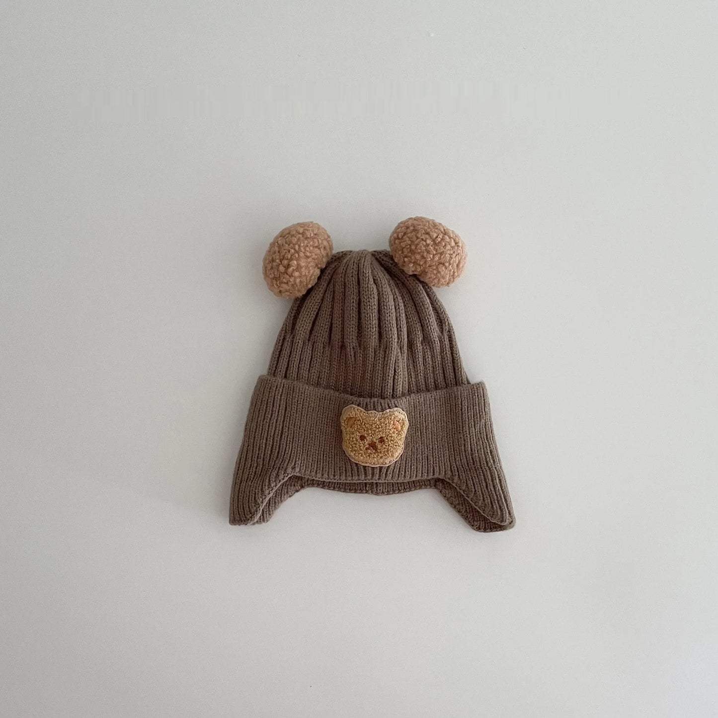 Baby Wool Cute Bear Earmuffs Hat