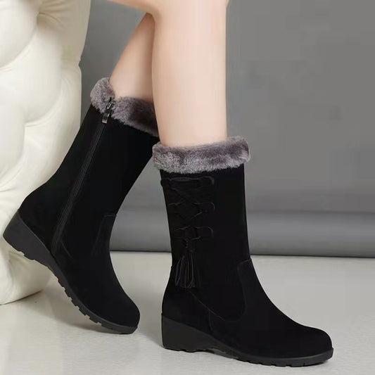 Cotton Boots Fleece Warm Boots Plus Velvet Thick Cotton Shoes