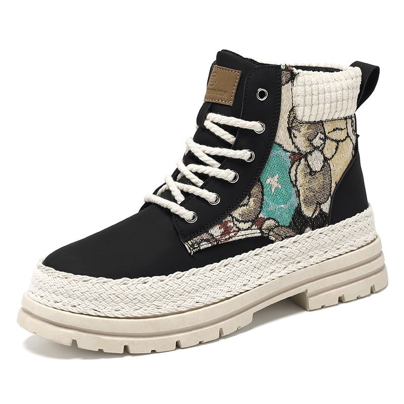 Men's Casual All-match Worker Boot High-top Shoes