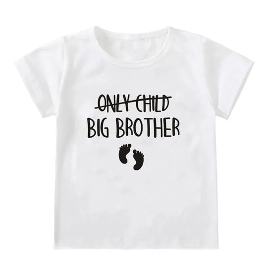 Boys And Girls Short Sleeve Children's Round Neck White T-shirt