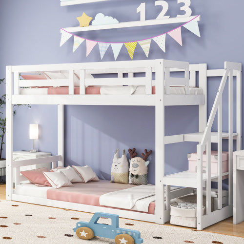 Niedrige Etagenbetten Aus Massivholz - Enfance-Heureuse