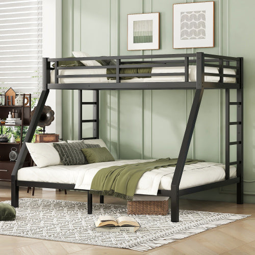 Metal Twin XL Over Queen Bunk Bed For Teens And Adults,Space-Saving Noise Reduced No Box Spring Needed - Enfance-Heureuse