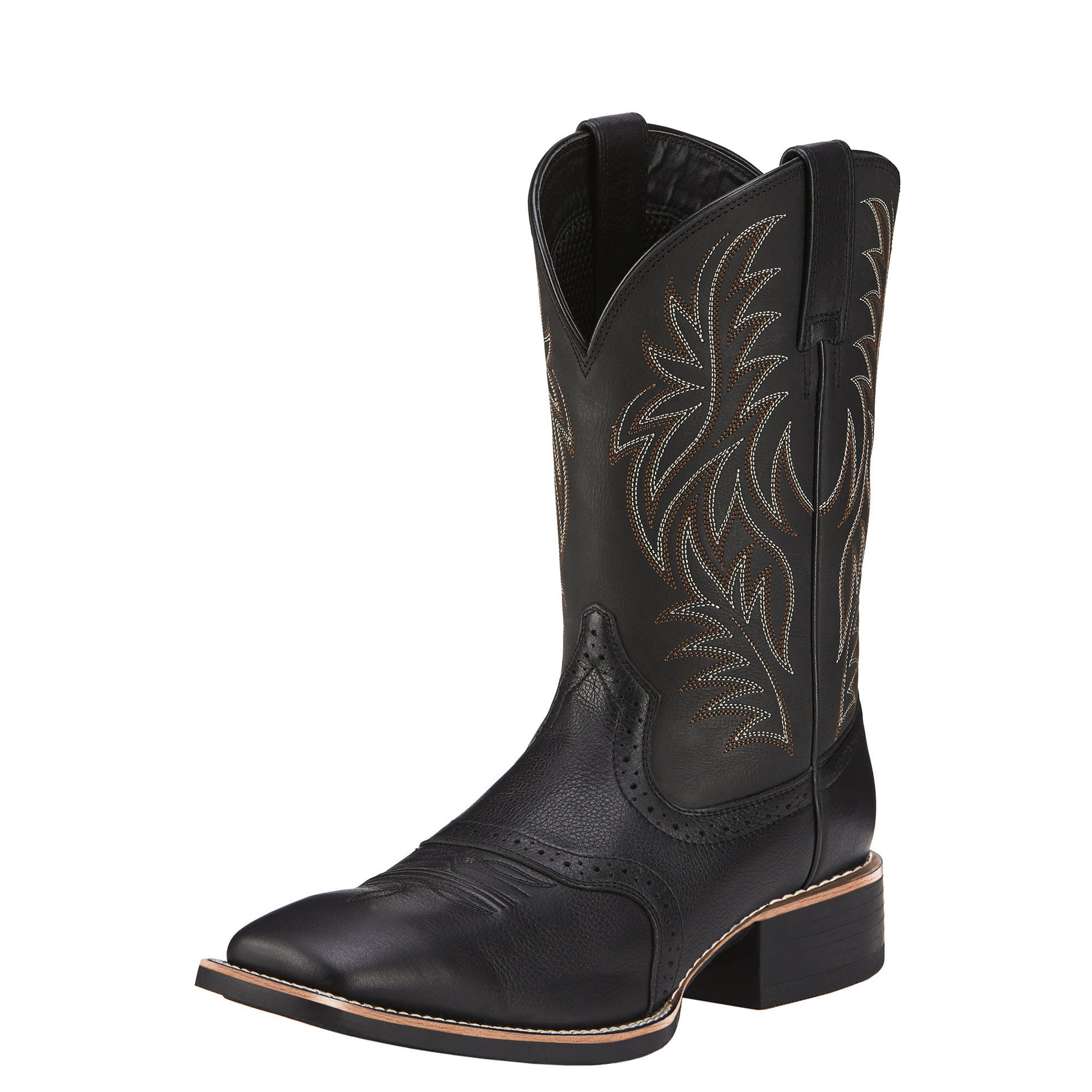 High Embroidery Vintage Engraving Stitching Wide Head Western Cowboy Boot - Enfance-Heureuse