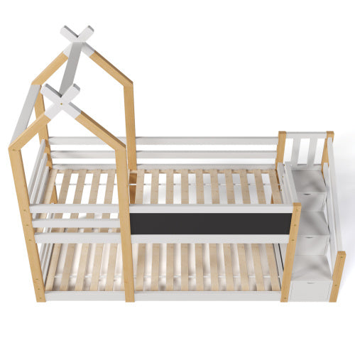 Kinderhochbett In Massivholz - Enfance-Heureuse