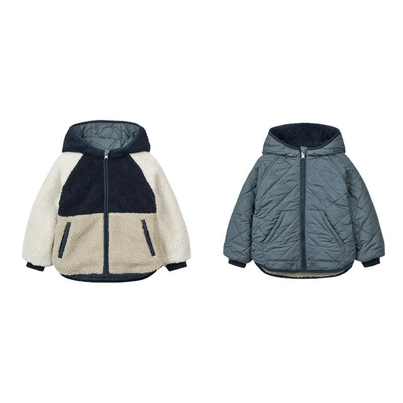 Veste en coton à capuche double face pour enfants