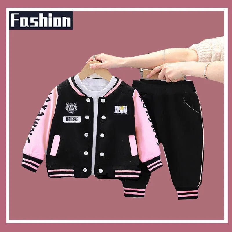 Boys Baseball Jacket Korean Two-piece Set