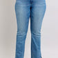Judy Blue HW Tummy Control Vintage Wash Side Slit Slim Boot Jeans - Enfance-Heureuse