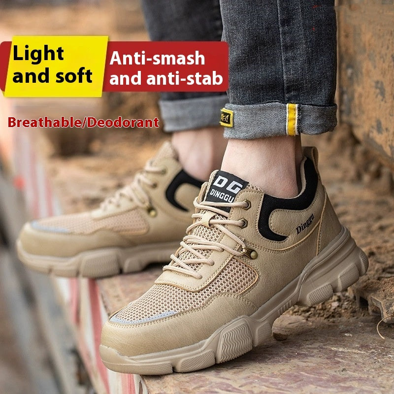 Labor Protection Shoes For Men Anti Smashing And Anti Piercing, All Season Safety Steel Head