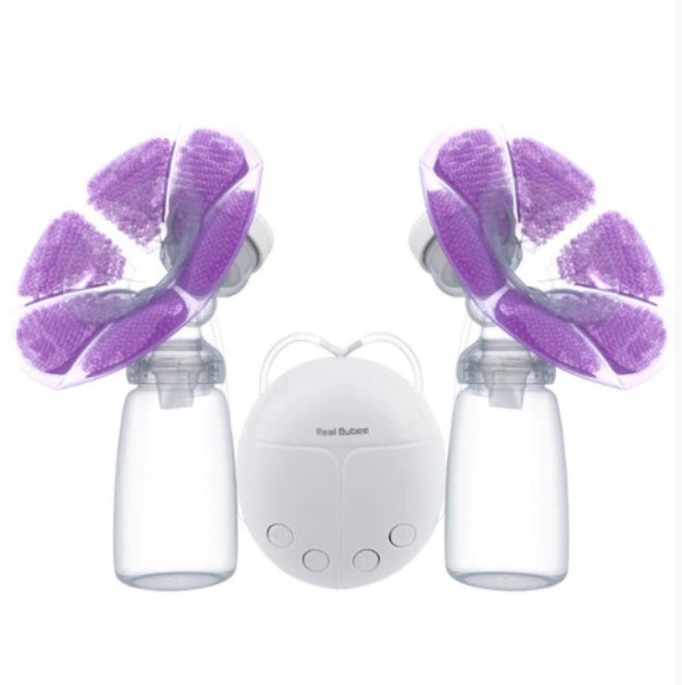 RealBubee Powerful Double Intelligent Microcomputer USB Electric Breast With Milk Bottle Cold Heat Pad Nipple