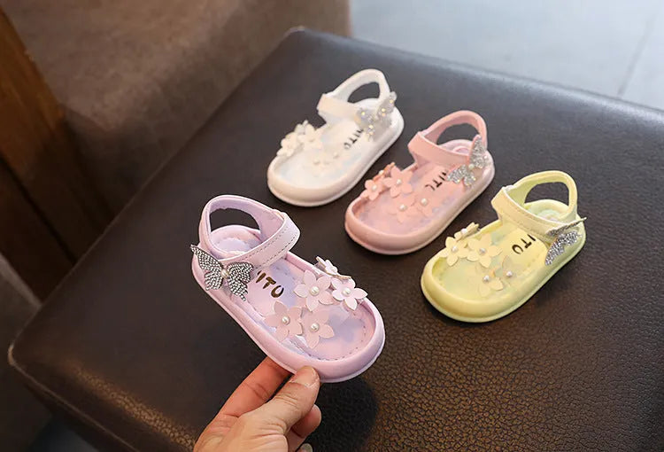 Zapatos de princesa para niños pequeños Zapatos de bebé antideslizantes de suela blanda