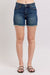 Judy Blue Tummy Control Fray Hem & Shield Back Pockets Denim Shorts - Enfance-Heureuse