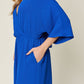 Double Take Full Size Surplice Wide Leg Jumpsuit with Pockets - Enfance-Heureuse