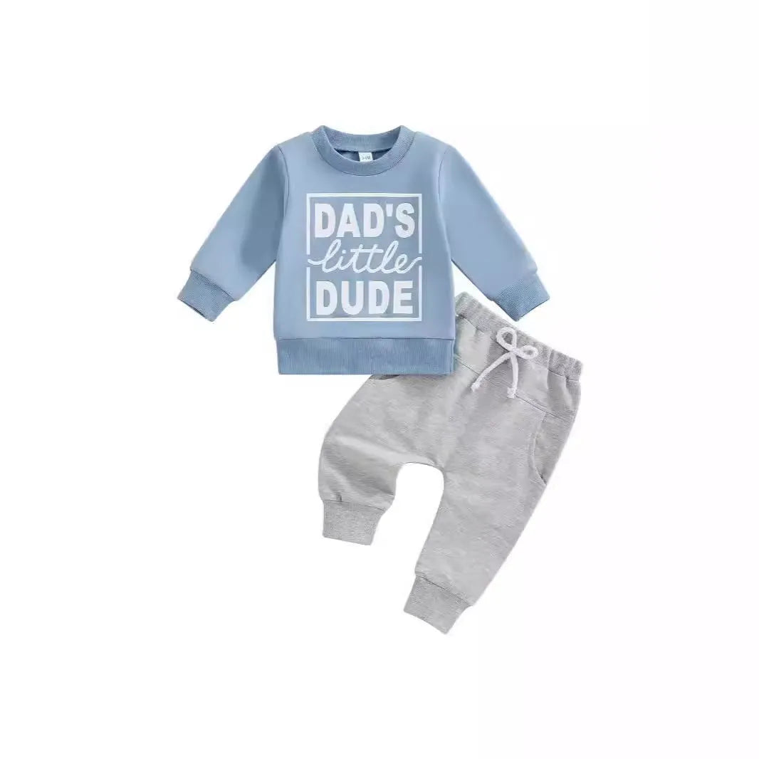 Children's Printing Letter Pullover Sweatshirt Suit