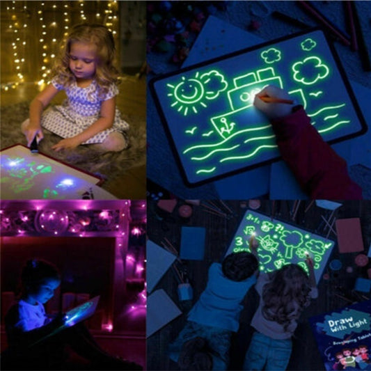 Educational Toy Drawing Pad 3D Magic 8 Light Effects Puzzle Board Sketchpad - Enfance-Heureuse