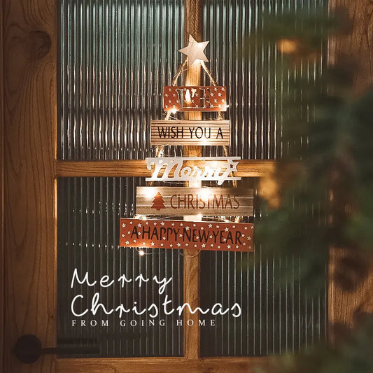 Christmas Wooden English Blessing Listing Wall Decorations - Enfance-Heureuse