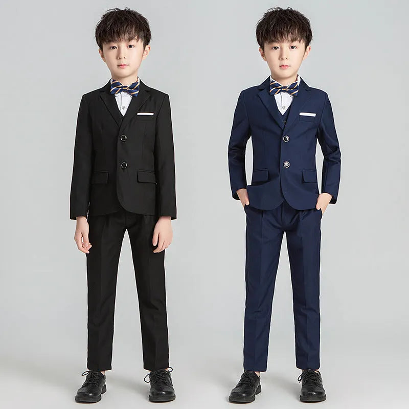 Children's Suit Boys Solid Color Flower Girl Dress Catwalk Performance Clothing