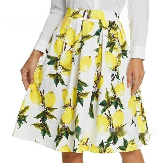 European And American Vintage Printed Floral Skirt - Enfance-Heureuse