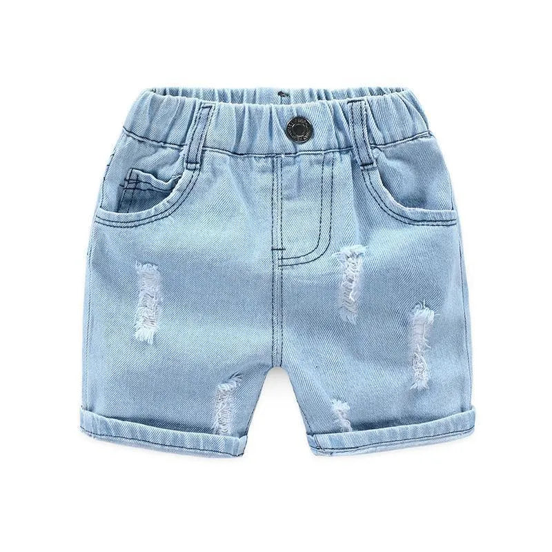 Shorts de plage en jeans déchirés pour garçons