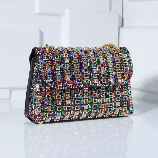 Fashion Crossbody Dinner Bag Diamond-embedded Hand Carrying - Enfance-Heureuse