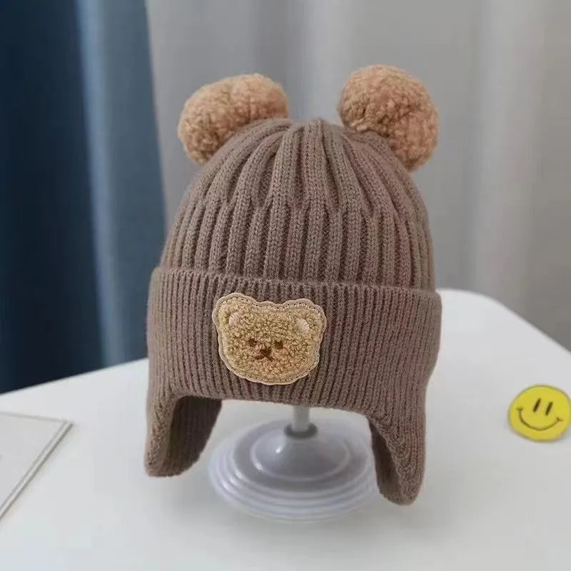 Gorro para niños Otoño e Invierno Gorro con Mangas para niñas Estilo Coreano