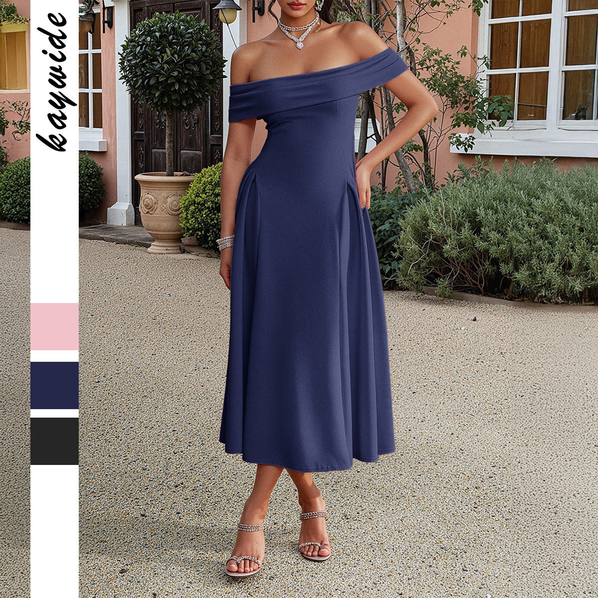 Elegant Tube Top Off-shoulder Dress Dress - Enfance-Heureuse