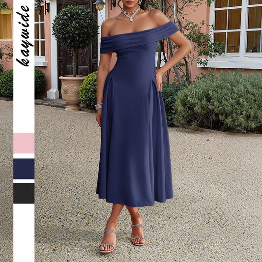 Elegant Tube Top Off-shoulder Dress Dress - Enfance-Heureuse