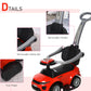 Kids 3 In 1 Push Car Ride-On Stroller Sliding Walking Toy With Horn Music Light Secure Bar For Boys Girls 1-3 Years Old Red - Enfance-Heureuse