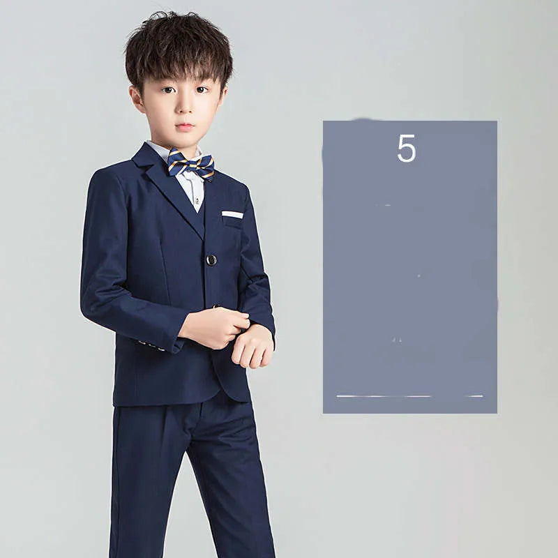 Children's Suit Boys Solid Color Flower Girl Dress Catwalk Performance Clothing